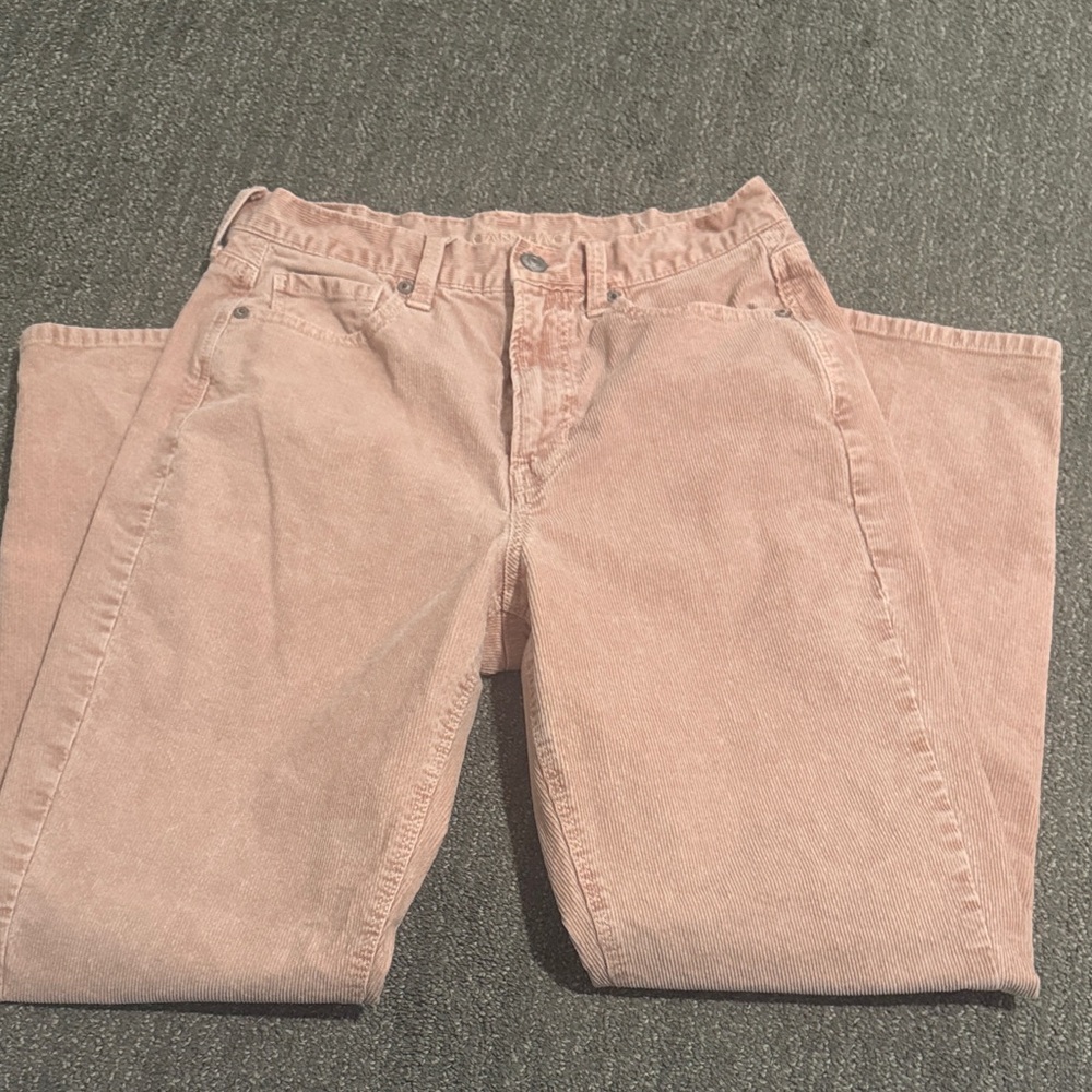 American Eagle Outfitters Women's Light Pink Straight Leg Jeans